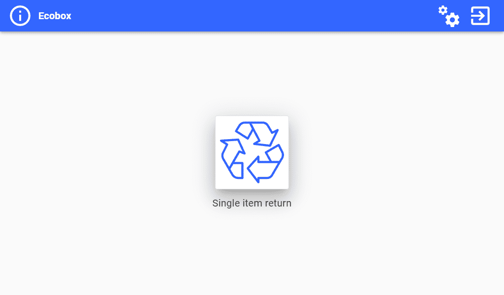 Ecobox application - Individual consumables return screen Ecobox configuration screen for returning individual consumables